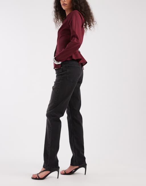 ASOS DESIGN – Czarne jeansy cygaretki z wysokim stanem , 2 z 5