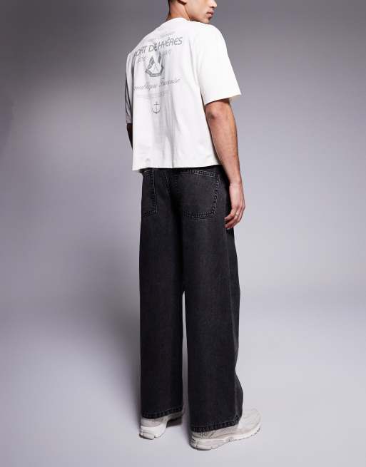 ASOS DESIGN – Czarne jeansy super baggy z efektem sprania, 2 z 5