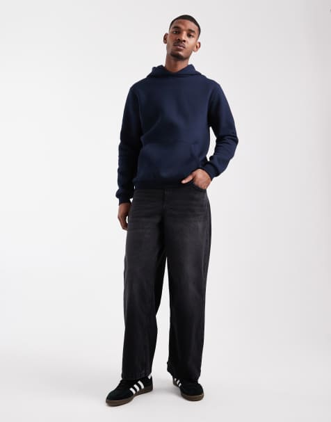 ASOS DESIGN – Czarne jeansy super baggy z efektem sprania - view 1