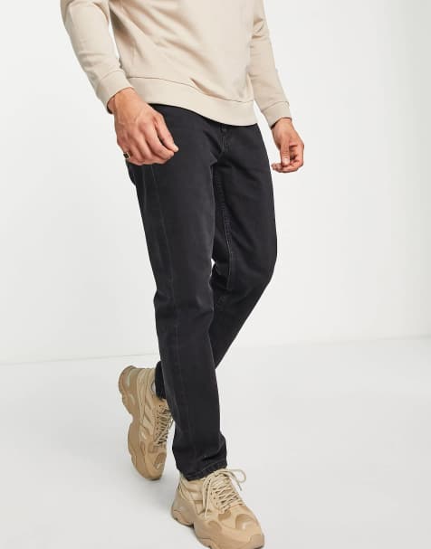 ASOS DESIGN – Czarne jeansy z prostymi nogawkami i efektem sprania - view 1