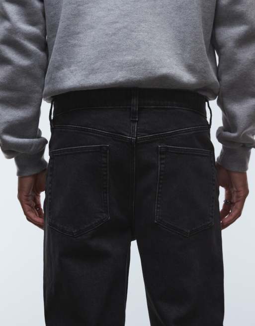 ASOS DESIGN – Czarne jeansy z prostymi nogawkami i efektem sprania , 4 z 5