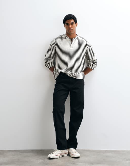 ASOS DESIGN – Czarne jeansy z prostymi nogawkami , 3 z 5