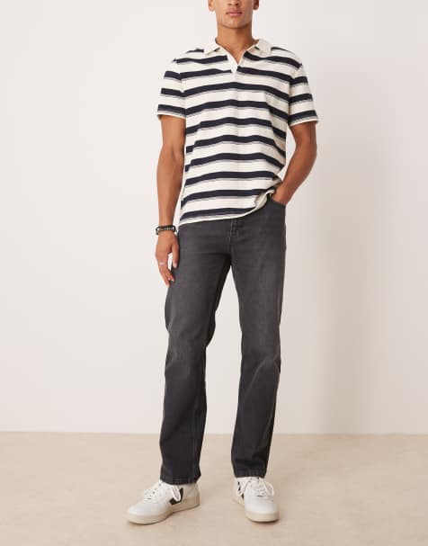 ASOS DESIGN straight leg jeans in black wash
