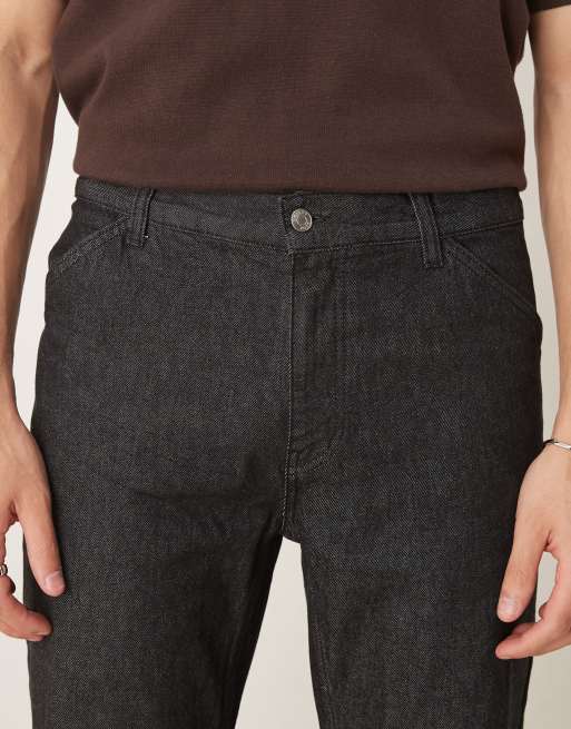 ASOS DESIGN – Czarne jeansy z rozszerzanymi nogawkami z efektem sprania, 5 z 5