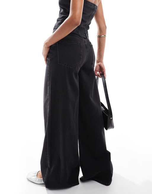 ASOS DESIGN – Czarne jeansy z szerokimi nogawkami, 2 z 5