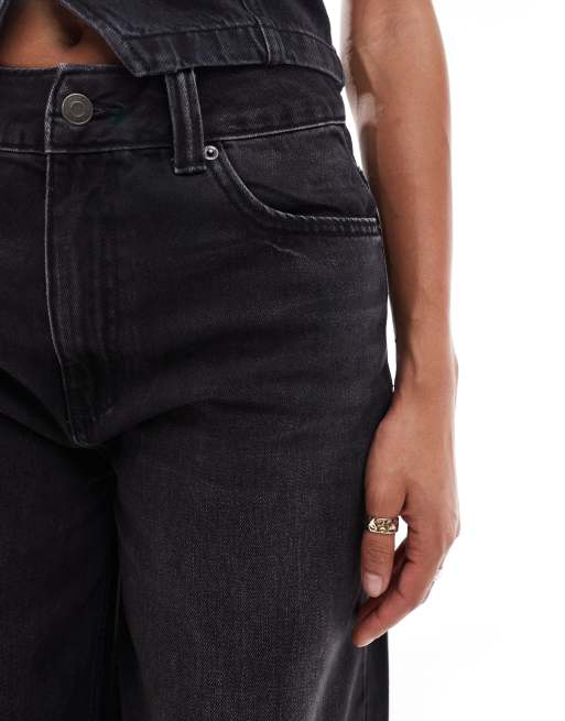 ASOS DESIGN – Czarne jeansy z szerokimi nogawkami, 3 z 5