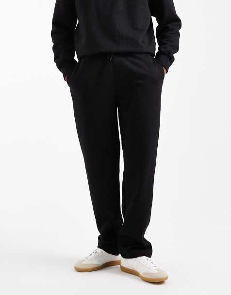 ASOS DESIGN essentials straight leg jogger in black 