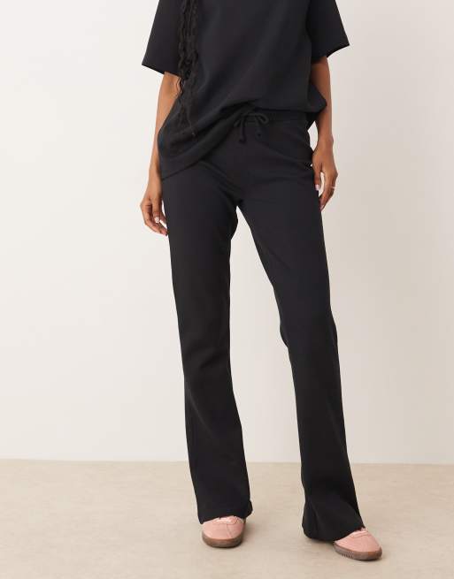 ASOS DESIGN – Czarne joggersy dzwony ze szwami interlock, część zestawu, 3 z 5