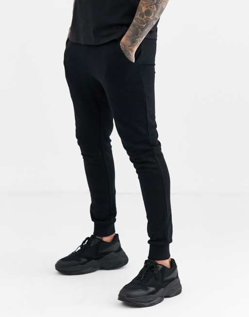 ASOS DESIGN – Czarne joggersy o obcisłym kroju – BLACK