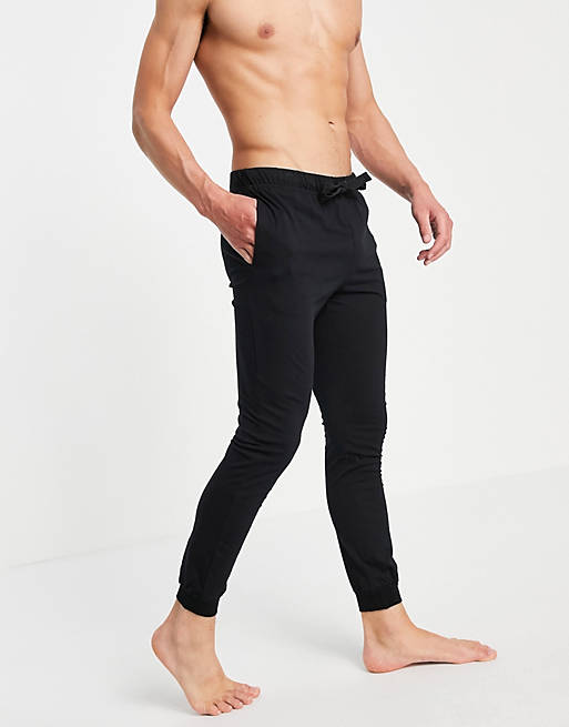 ASOS DESIGN – Czarne joggersy od piżamy