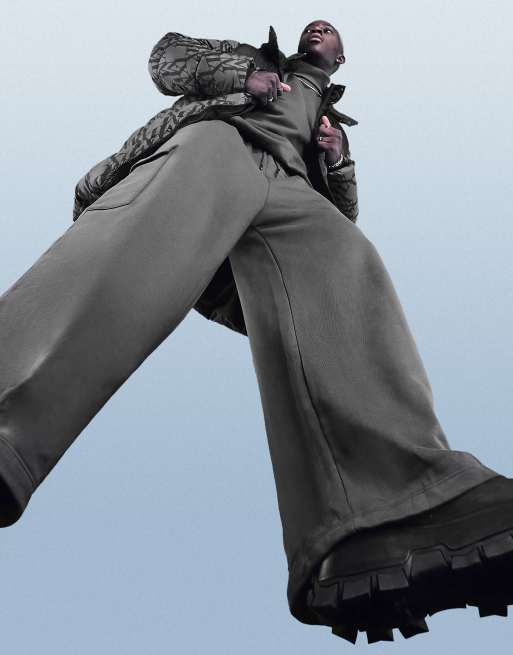 ASOS DESIGN – Czarne joggersy super oversize z szerokimi nogawkami i kieszeniami w stylu bojówek – część zestawu