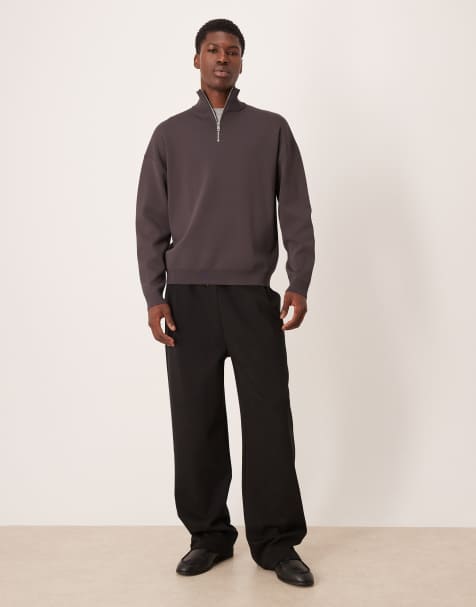 ASOS DESIGN wide leg jogger in black