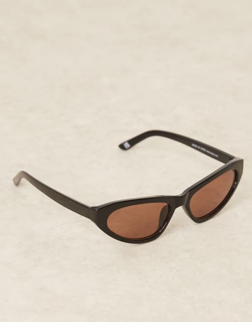 ASOS DESIGN – Czarne kanciaste okulary przeciwsłoneczne typu kocie oczy, 2 z 3