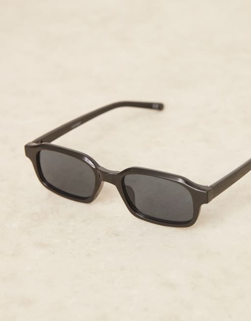 ASOS DESIGN – Czarne kwadratowe wąskie okulary przeciwsłoneczne, 2 z 3