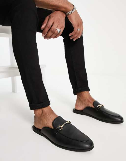 ASOS DESIGN – Czarne loafersy bez pięty z imitacji skóry , 2 z 4