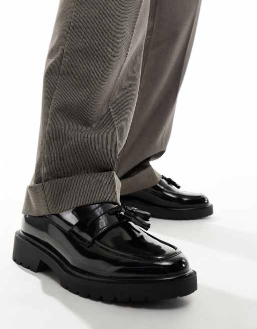 ASOS DESIGN – Czarne loafersy z imitacji skóry z frędzlami, 5 z 5