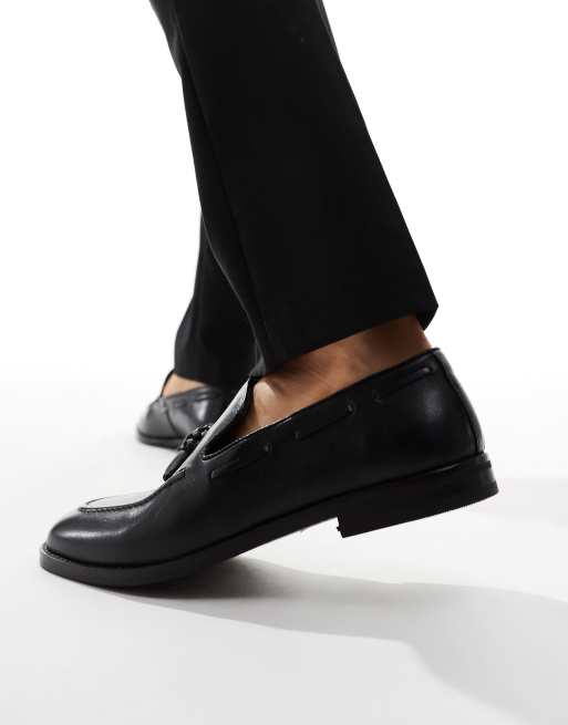 ASOS DESIGN – Czarne loafersy ze skóry z ozdobnymi frędzelkami, 4 z 4