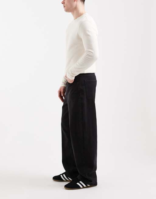 ASOS DESIGN – Czarne luźne jeansy z efektem sprania, 2 z 5