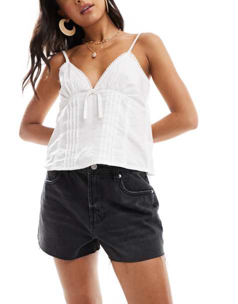ASOS DESIGN – Czarne luźne szorty jeansowe - view 1