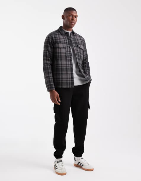 ASOS DESIGN skinny jogger with cargo pockets in black