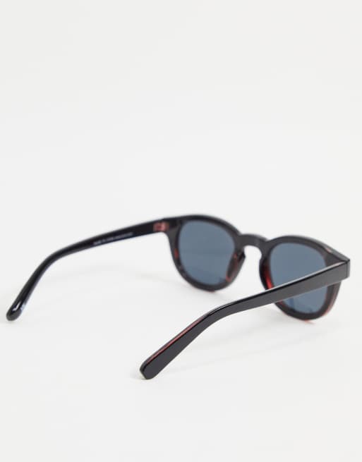 ASOS DESIGN – Czarne okrągłe okulary przeciwsłoneczne z wycięciem, 3 z 4