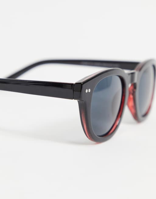 ASOS DESIGN – Czarne okrągłe okulary przeciwsłoneczne z wycięciem, 4 z 4
