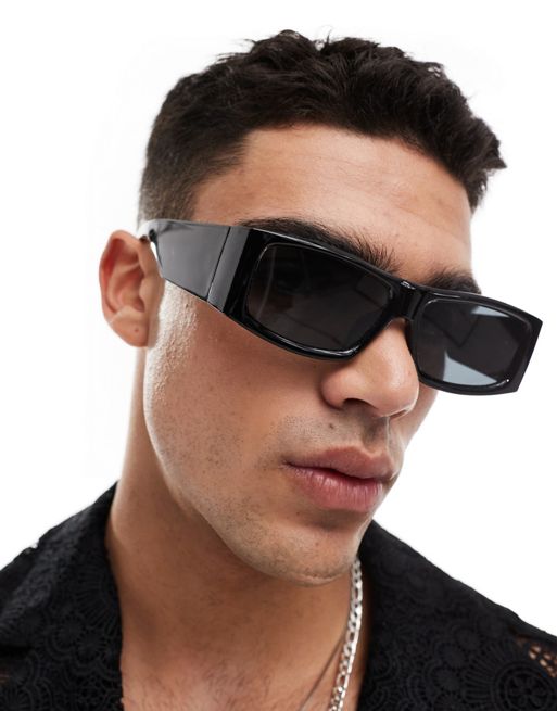 FhyzicsShops DESIGN – Czarne okulary przeciwsłoneczne z oprawkami flat top