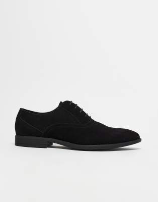 ASOS DESIGN Czarne Oxfordy z imitacji zamszu - view 1
