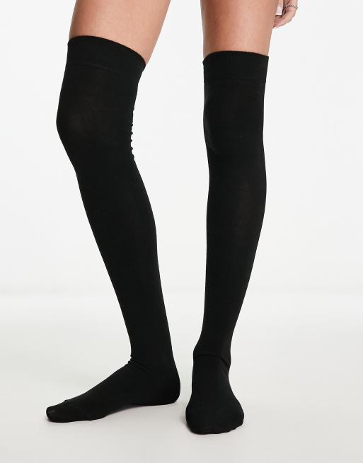 ASOS DESIGN – Czarne skarpetki nad kolano, 4 z 4