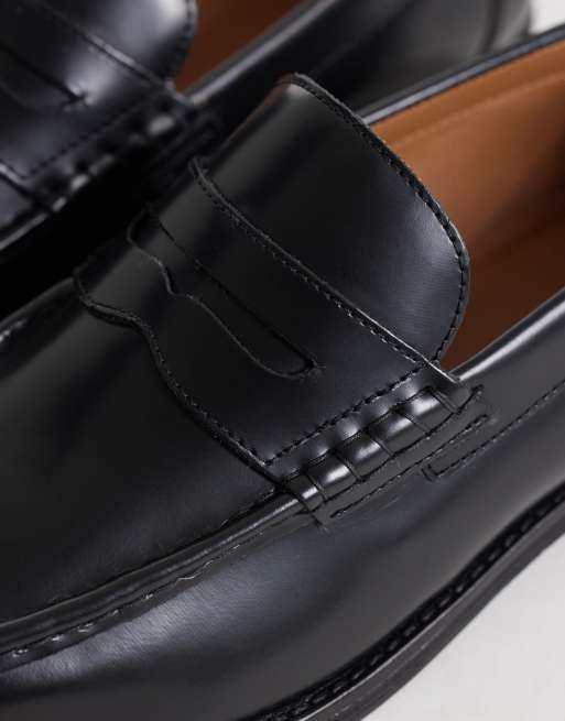 ASOS DESIGN – Czarne skórzane loafersy penny, 2 z 4