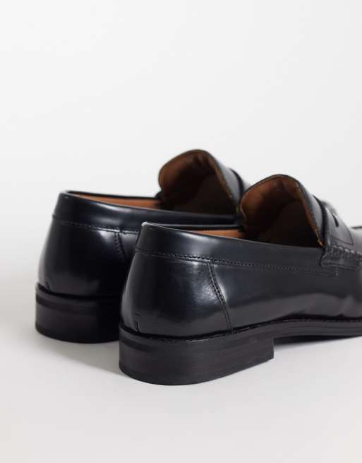 ASOS DESIGN – Czarne skórzane loafersy penny, 3 z 4