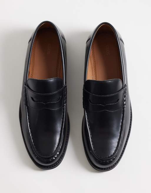 ASOS DESIGN – Czarne skórzane loafersy penny, 4 z 4