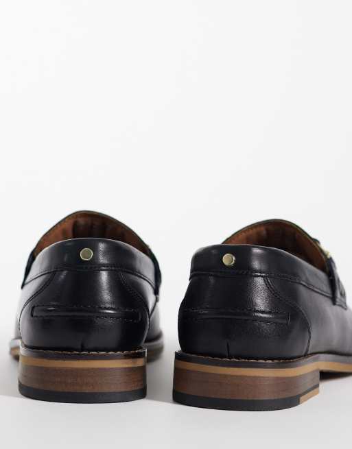 ASOS DESIGN – Czarne skórzane loafersy z frędzlami, 2 z 4