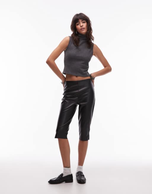 ASOS DESIGN – Czarne spodnie capri z poliuretanu, 2 z 5