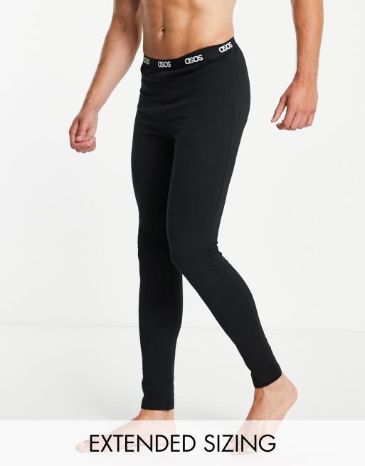 ASOS DESIGN – Czarne spodnie domowe o bardzo obcisłym kroju z logo na taśmie w talii