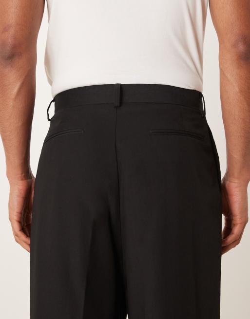 ASOS DESIGN – Czarne spodnie garniturowe o balonowym kroju, 4 z 5
