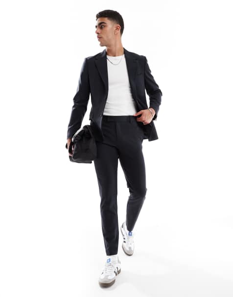 ASOS DESIGN four way stretch skinny suit trousers in black - BLACK