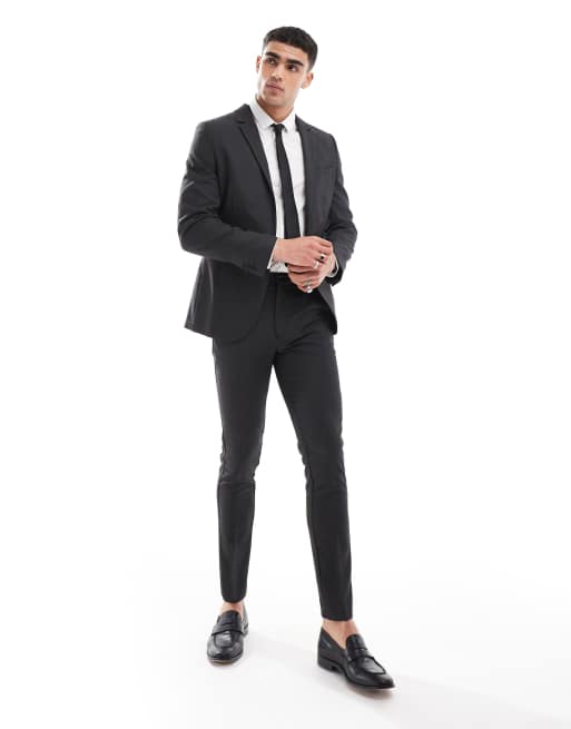 ASOS DESIGN – Czarne spodnie garniturowe o obcisłym kroju