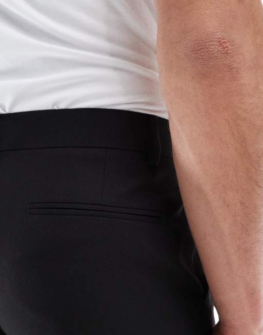 ASOS DESIGN – Czarne spodnie garniturowe o prostym kroju z krótszymi nogawkami, 3 z 5