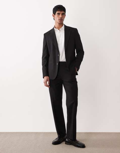 ASOS DESIGN – Czarne spodnie garniturowe o prostym kroju - view 1