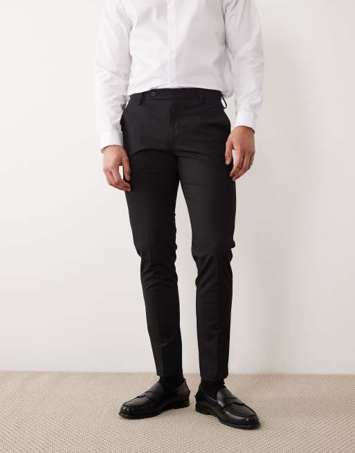 ASOS DESIGN – Czarne spodnie garniturowe z diagonalu o obcisłym kroju, 2 z 5
