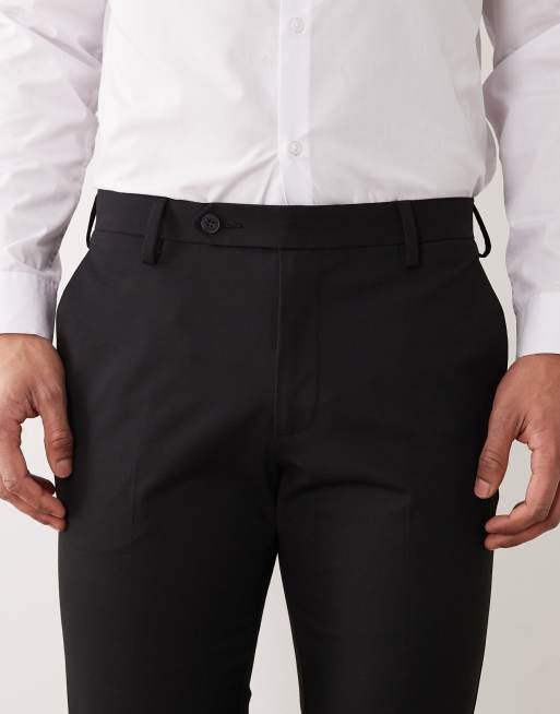 ASOS DESIGN – Czarne spodnie garniturowe z diagonalu o obcisłym kroju, 5 z 5