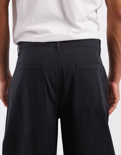 ASOS DESIGN – Czarne spodnie z baryłkowymi nogawkami i ozdobnymi szwami, 5 z 5