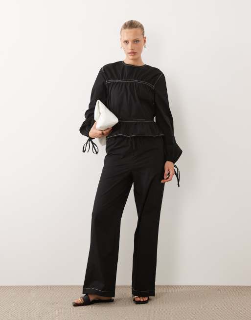 ASOS DESIGN – Spodnie z kontrastowym przeszyciem, część zestawu, 3 z 3