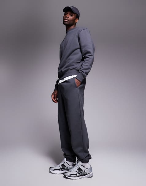 ASOS DESIGN – Czarne sprane grube joggersy oversize premium - view 1