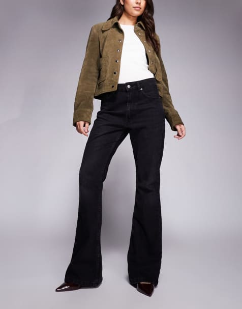 ASOS DESIGN – Czarne sprane jeansy dzwony w stylu lat 90. - view 1