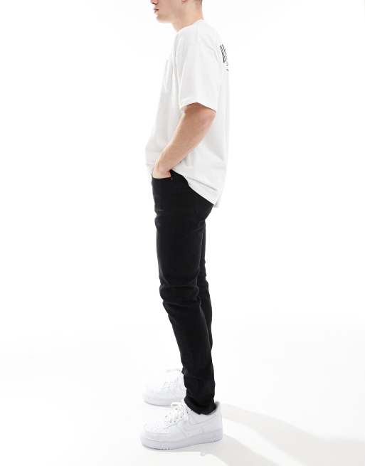 ASOS DESIGN – Czarne sprane jeansy o obcisłym kroju, 3 z 5
