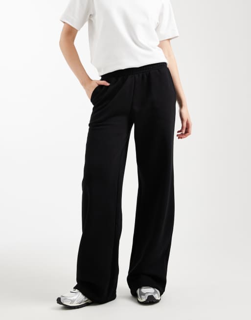 ASOS DESIGN – Czarne, szczotkowane od spodu joggersy z szerokimi nogawkami, 2 z 5