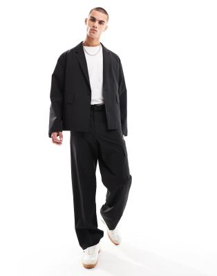ASOS DESIGN – Czarne szerokie bojówki - view 1