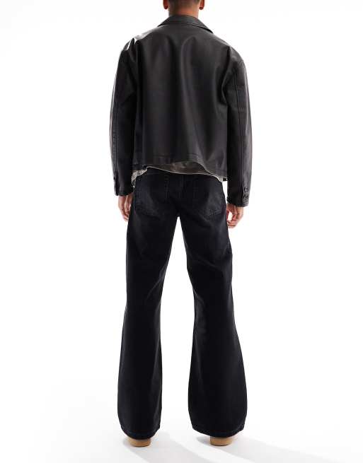 ASOS DESIGN – Czarne szerokie dzwony jeansowe, 2 z 5